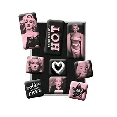 Imagen de Nostalgic Art, Juego de Imanes Retro, Marilyn Regalo para los Aficionados a la Nostalgia, Decoración Nevera, Diseño Vintage, 9 Unidades