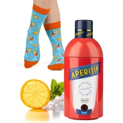Imagen de soxo Bebidas Calcetines Mujer Divertidos Algodon Socks Regalos Originales Regalo Colores 35 40 Aperitif 1 Par