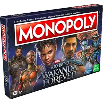 Imagen de Monopoly: Marvel Studios&#039; Black Panther: Wakanda Forever Edition juego de mesa para familias y niños a partir 8 años, 2 6 jugadores
