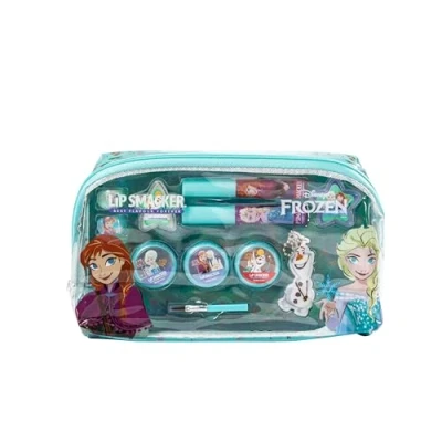 Imagen de Lip Smacker Frozen Bolso Esencial de Maquillaje, Set Maquillaje para Niñas con Brillos Labios, Sombras Ojos, Aplicadores y Accesorios un Look Princesa Disney