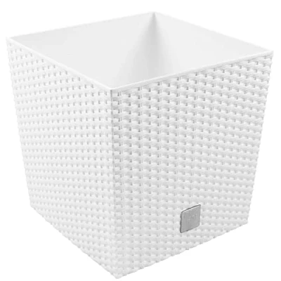 Imagen de Maceta Rato 64 litros con cubilete para plantar en color blanco 40 x 40,8 cm.