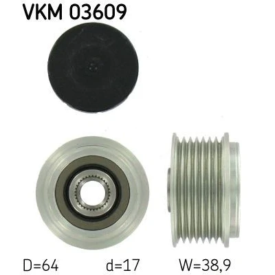 Imagen de SKF VKM 03609 Rueda Libre Alternador 38,9 se requiere herramiente especial para montaje NISSAN: Patrol GR 5 SUV, TERRANO 2, Cabstar