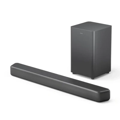 Imagen de Philips TAB5309 Barra de Sonido 2.1 con subwoofer inalámbrico Canales 240W, DTS Virtual X, Bluetooth 5.4, HDMI ARC, conexión óptica y conectividad USB Gris Oscuro