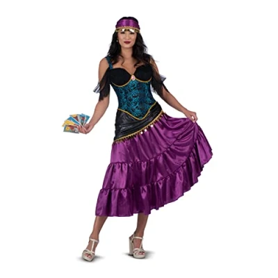 Imagen de My Other ME FUN COMPANY, S.L. Disfraz Pitonisa Misteriosa M (Vestido, pañuelo para la Cabeza y 6 Cartas del Tarot)