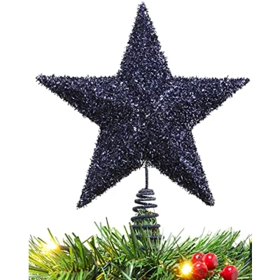 Imagen de Christmas Concepts® Estrella de árbol Brillante 28 cm Lujosa decoración navideña (Azul Medianoche)