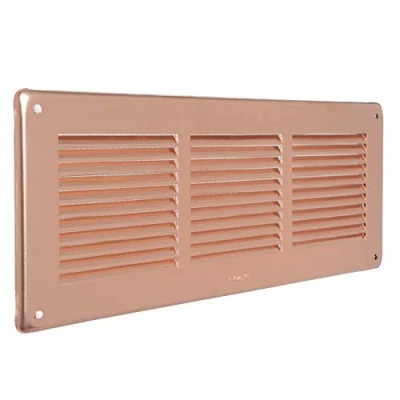 Imagen de La Ventilazione GRA30R Rejilla de ventilación cobre, rectangular, con red antiinsectos, dimensiones 340 x 140 mm