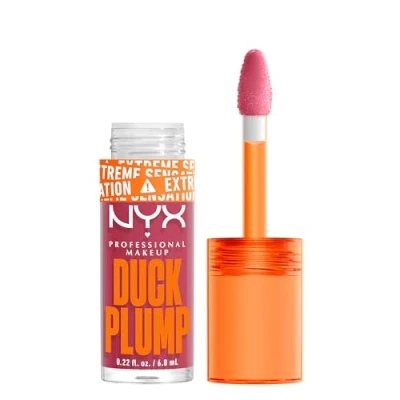 Imagen de NYX Professional Makeup Duck Plump, Brillo de Labios, Efecto Volumen Instantáneo, Con Jengibre Picante, Fórmula Vegana, Tono: Strike a Rose