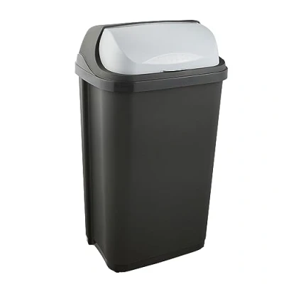 Imagen de Keeeper Cubo de Basura con Tapa Deslizante, 50 l, Rasmus, Gris (Graphite)