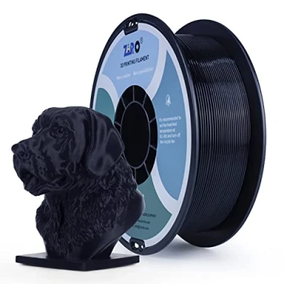 Imagen de ZIRO PETG 1.75mm Filamento, Filamentos Para Impresora 3D 1.75 1kg (2.2lb), Dimensiones Precisión +/ 0.03mm, Negro