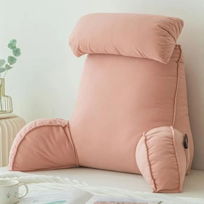Imagen de Stafeny Almohada Lectura Cama,Cojín con Respaldo Apoyo Lumbar,con Brazos,Lavable,multifunción,Ideal para Trabajar,Leer o Jugar en la Cama/Sofá/Suelo (Rose)