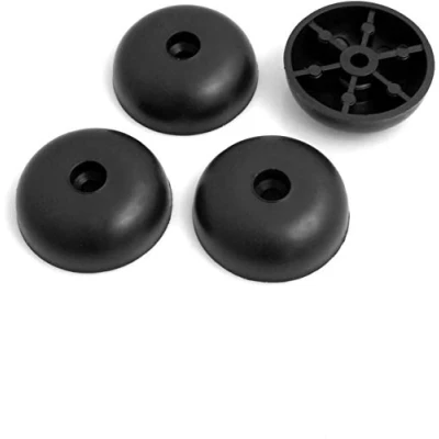 Imagen de Design61 Juego de 4 patas plástico para muebles (45 x 16 mm), color negro