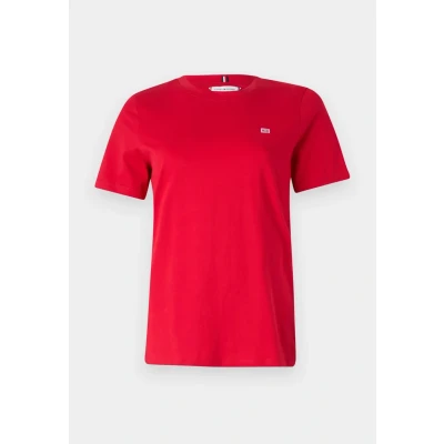 Imagen de Tommy Hilfiger Contrast FLAG TEE Camiseta básica, Mujer, Talla: Small, Primary red