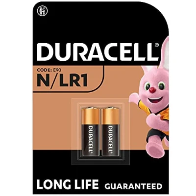 Imagen de Duracell Pilas especiales alcalinas N de 1,5 V, paquete 2 unidades (E90/LR1) diseñadas para su uso en linternas, calculadoras y luces bicicleta