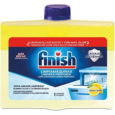 Imagen de Finish Líquido para lavavajillas, Limpia lavavajillas contra el mal olor, la cal y grasa del lavaplatos, limpiador 250 ml Limón
