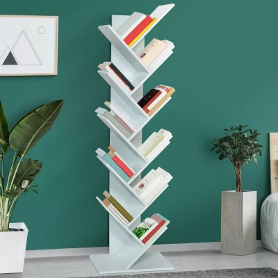 Imagen de IDMarket Estantería para libros de té (10 niveles), color blanco
