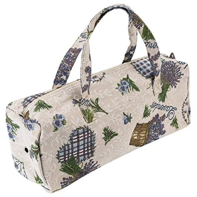 Imagen de HEEPDD Bolsa de Tejer Bricolaje, Almacenamiento artesanías Tela para el hogar Agujas Coser Suministros Organizador Bolsas Organizador(Flor Purpura)