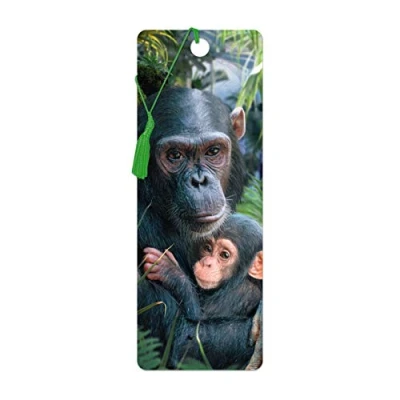 Imagen de 3D LiveLife Marcapaginas Abrazotes de Deluxebase. Un marcapáginas chimpancé con lenticular e ilustraciones licencia del reconocido artista David Penfound