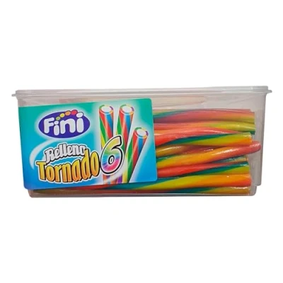 Imagen de Fini Rellenito Tornado Regaliz Relleno De Colores Estuche 200 Uds