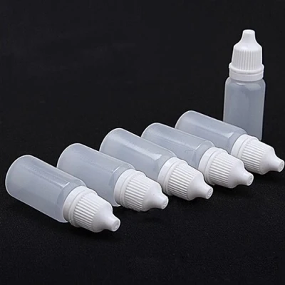 Imagen de Brussel 5 botellas de plástico vacías exprimibles con gotero líquido para ojos, recipiente recargable tapones rosca, 50 ml