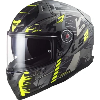 Imagen de LS2, Casco integral moto VECTOR II Techbot, titanium yellow XXXL