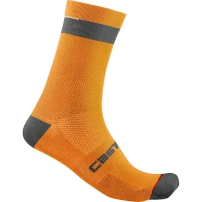 Imagen de CASTELLI Alpha 18 Sock Calcetines, Hombre, Naranja y Negro Brillante, XXL