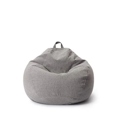 Imagen de Lumaland Puff Pera Comfort Line 70x80x50cm con Taburete Disponible Sillón Relax Moldeable de Interior Infantiles Relleno Incluido 120 litros Volumen [Gris Claro]