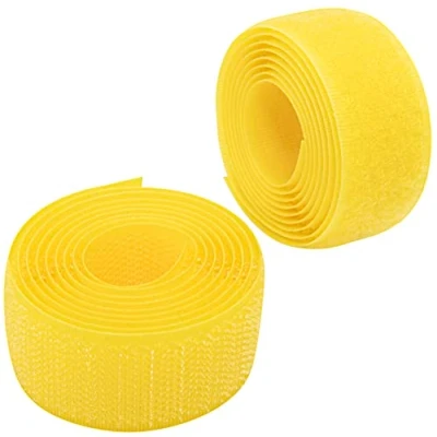 Imagen de AERZETIX C65938 Cinta/rollo de scratch 25mm 1 metro auto agarre organizador/sujetacables tira enganche bolsa prenda correa color: amarillo limón en poliamida y poliéster