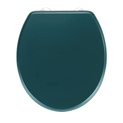 Imagen de WENKO Asiento para inodoro Prima, verde oscuro mate, de calidad óptima en estilo retro, tapa WC, con tope pared y fijación acero inox., apto cisterna, fibra densidad media, 37 x 41 cm