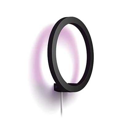 Imagen de Philips Hue Lámpara Inteligente, Sana, Aplique de Pared LED Luz Blanca y Colores, Compatible con Alexa Google Home, Color Negro