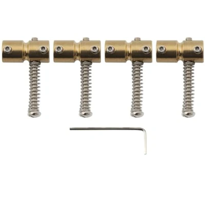 Imagen de Musiclily Pro 19mm Latón Silletas Bajo para Precision Jazz Bass 4 Cuerdas, Color Original (Set de 4)