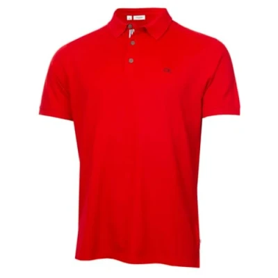 Imagen de Calvin Klein Polo de Golf con Cuello Acanalado Campus Deporte Rojo M