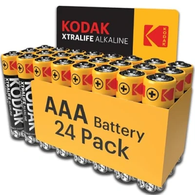 Imagen de Kodak Baterías AAA, triple A, desechables, alcalinas de 1,5 V, paquete 24