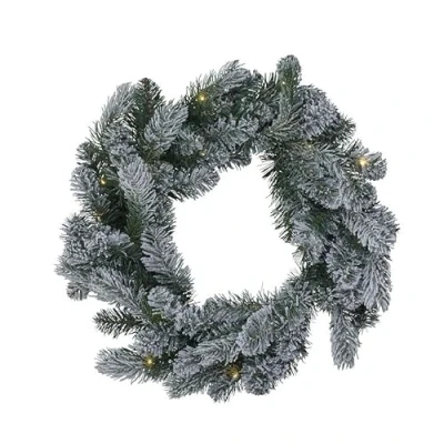 Imagen de Sirius Corona LED Anton con Tim, verde decoración de nieve