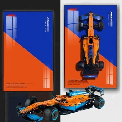 Imagen de BoHeart soporte de pared para LEGO coche F1 McLaren Formula 1 42141, modelo montaje en pared, ideas regalo adultos, (sin modelo) (C)