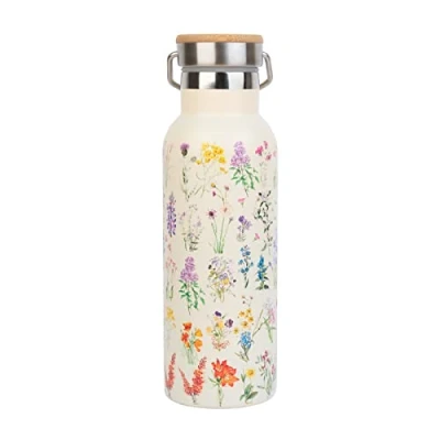 Imagen de Botella agua acero inoxidable Botanical Wild Flowers térmica 500ml, reutilizable Aislamiento Doble Pared, isotérmica Frío/Caliente Accesorios