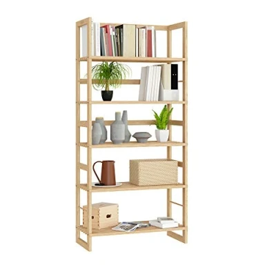Imagen de CASARIA Estantería de Madera Öland136x58x27cm Natural 5 Estantes máx. 10Kg c/u Librería Organizador