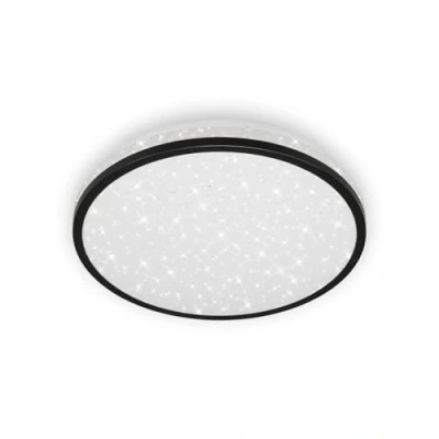 Imagen de BRILONER Leuchten lámpara LED de techo, baño, baño incl. decoración estrellas, IP44, 12 vatios, 1.200 lúmenes, 4.000 Kelvin, blanco negro, 280x70mm (DxH), 3403 015