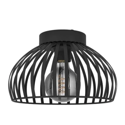 Imagen de Eglo Mogano 3 lámpara de techo, diseño monocromático, para salón metal negro, pasillo, con casquillo E27, diámetro 28 cm