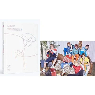 Imagen de BTS KPOP Love Yourself Her (V Version) Album Bangtan Boys CD+Poster+Photobook+Photocard+Mini Book+Sticker Pack+(Extra 6 Photocards and 1 Double Sided Photocard)