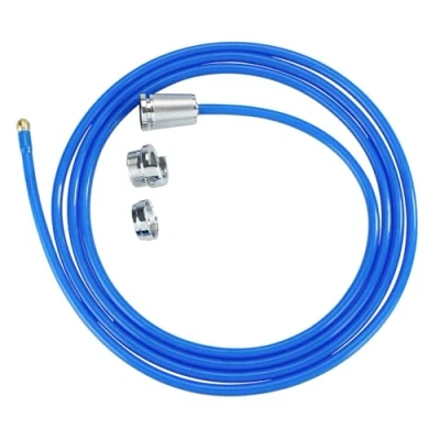Imagen de Limpiador de desagües alta presión con boquilla latón, sistema Easy Clip para tubo desagüe, 3 x 250 cm, color azul