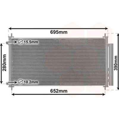 Imagen de VAN WEZEL 53005406 Condensador con secador 11,5 11,2 Aluminio 660 TOYOTA: Auris Hatchback, Corolla X Berlina, Verso