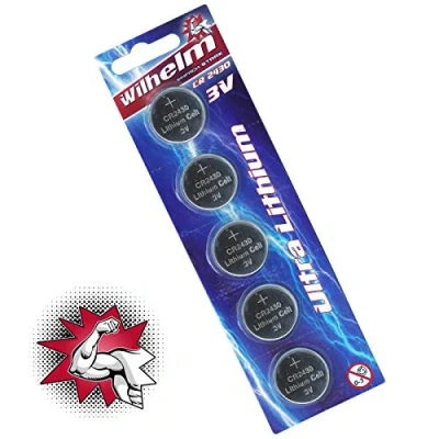 Imagen de 5 Pilas de botón CR2430 Wilhelm Litio, 3 V, 270 mAh, 24,3 x 3,0 mm, DL2430