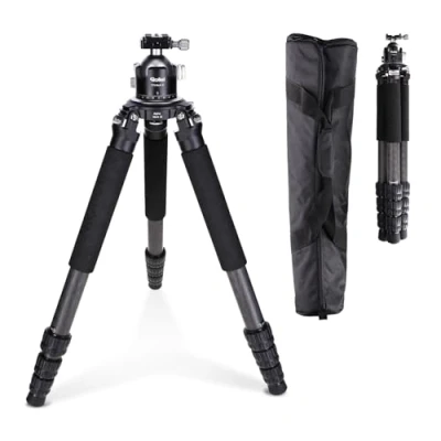 Imagen de Rollei Rock Solid Alpha Mark III Trípode con Cabezal T7S MK (rótula de 360 y Carga 30 kg), Color Negro