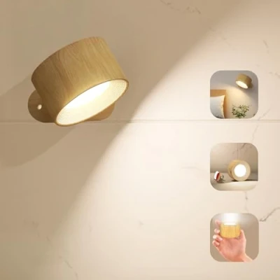 Imagen de Coollamp Aplique Pared Interior, Apliques Dormitorio con 3 Modos de Color Niveles Brillo Control Táctil Iluminación rotación 360,Lampara para Sala estar Lectura