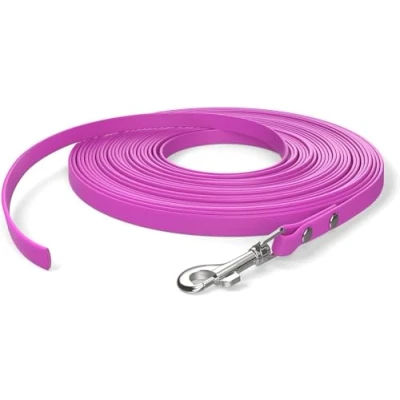 Imagen de Correa de Arrastre 10 m, para Perros, 1 mosquetón, Magenta, extraestrecha, repele la Suciedad y el Agua
