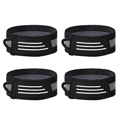Imagen de 4 bandas elásticas para el tobillo, montar en bicicleta, ciclismo, correr, camping, correas ajustables piernas