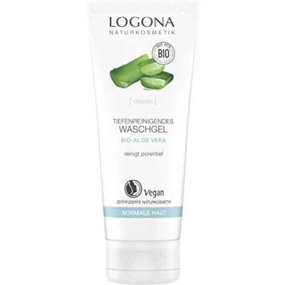 Imagen de LOGONA Naturkosmetik Gel de lavado vitalizante, limpia profundamente y cuida durante la aplicación, sensación refrescante piel, vegano, 100 ml