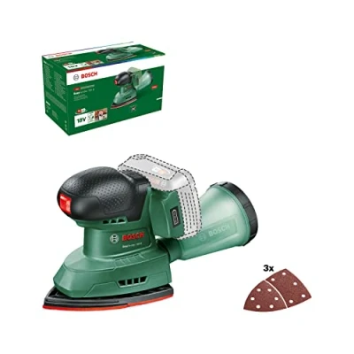 Imagen de Bosch Home and Garden 06033E3000 Easysander Multilijadora A Batería 18V 8 (Sin Batería; Sistema De 18 Voltios; Para Bricolaje En Madera; Con 3 Hojas Lijado; Embalaje Cartón)