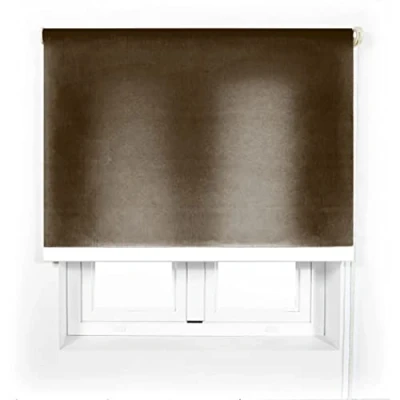 Imagen de Acomoda Textil Estor Translucido Liso de Fácil Instalación. Persiana Enrollable para Ventanas y Puertas. (Marrón, 100x180 cm)