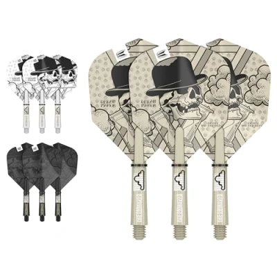 Imagen de Target Darts Dimitri Van Den Bergh Ink Design No.6 Vols en Dardo &amp; Corto (34mm) Árboles Tallos 9 vuelos y árboles Total